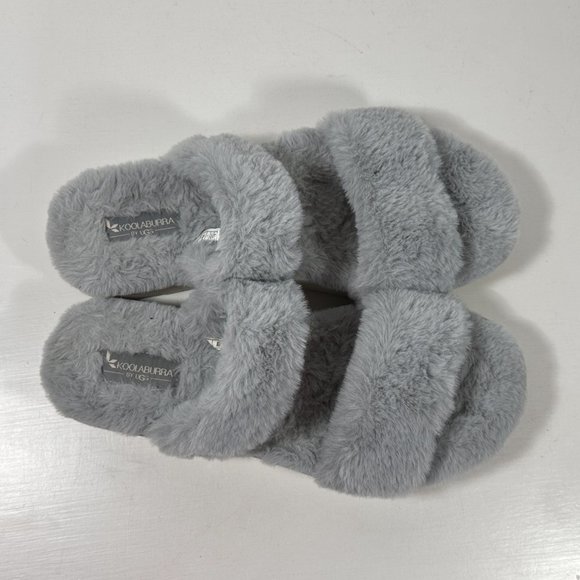 Koolaburra by Ugg Fuzz On Gray Slipper Sandals Women Size 11 - Picture 5 of 8